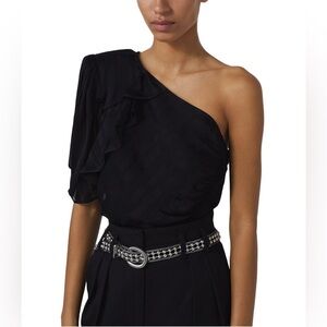 IRO Polk Top one shoulder ruffle size 36